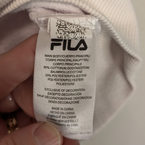 FILA White Crewneck Sweatshirt with Black and Gray Accents - Picture 8 of 8